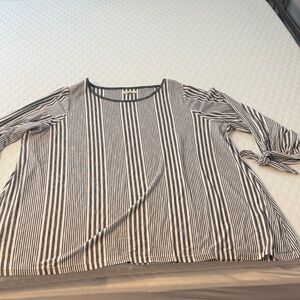 Max Studio Black and White Striped Blouse
